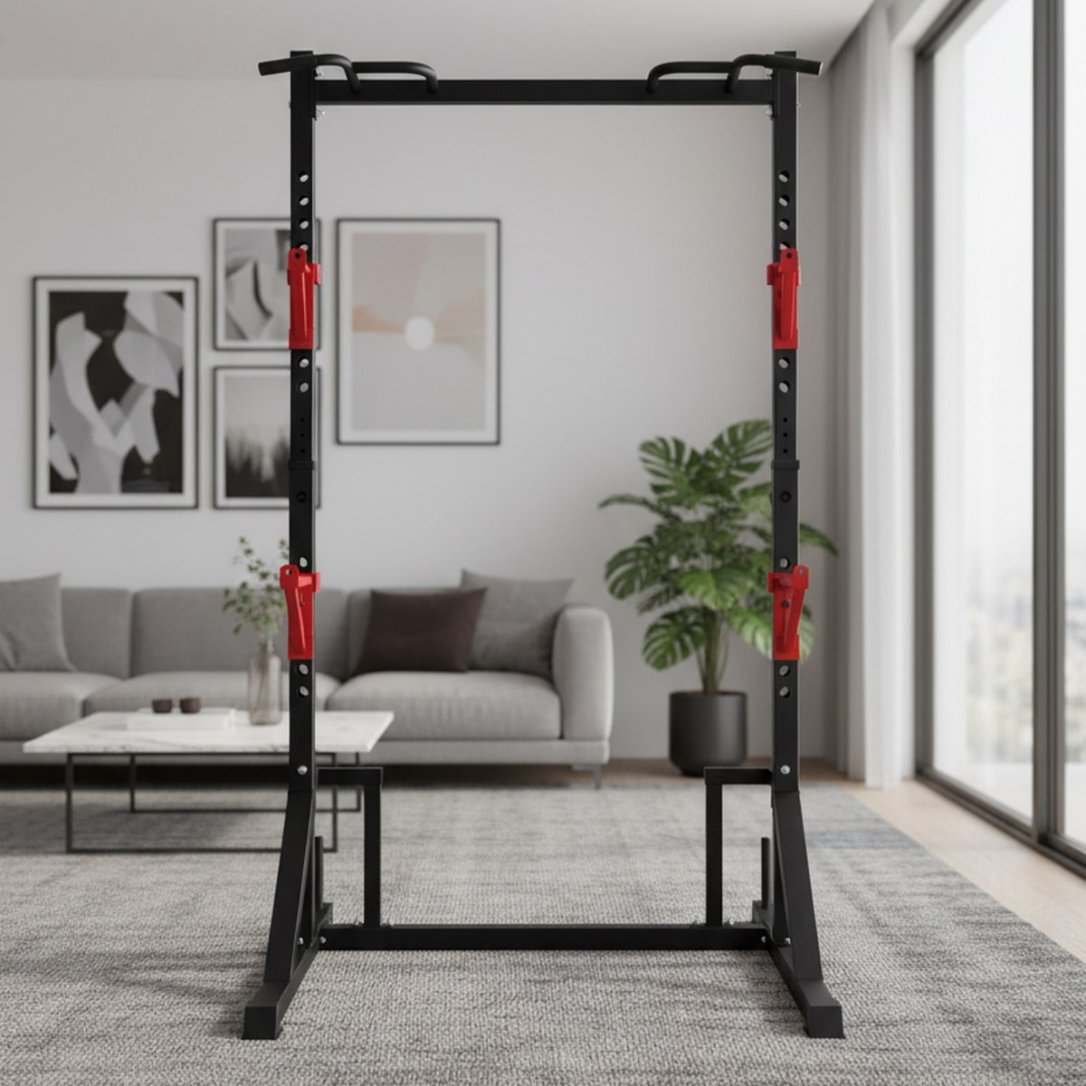 Home Gym Rack - Ayarlanabilir Güç Rafı ve Çekme Barı