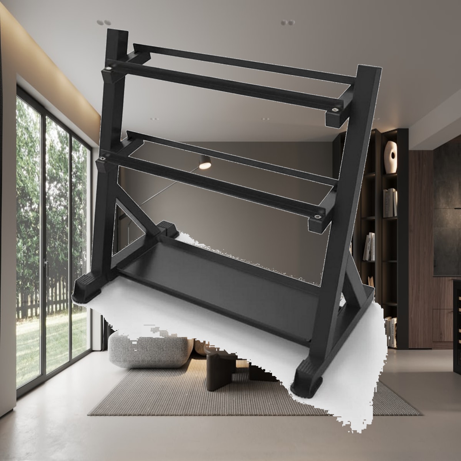 Home Gym Rack - 3 Katmanlı Dambıl Rafı, Evdeki Spor