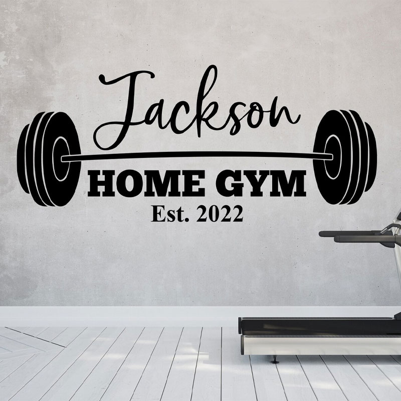 Home Gym Names - Özel Aile Adı Spor Salonu Duvar
