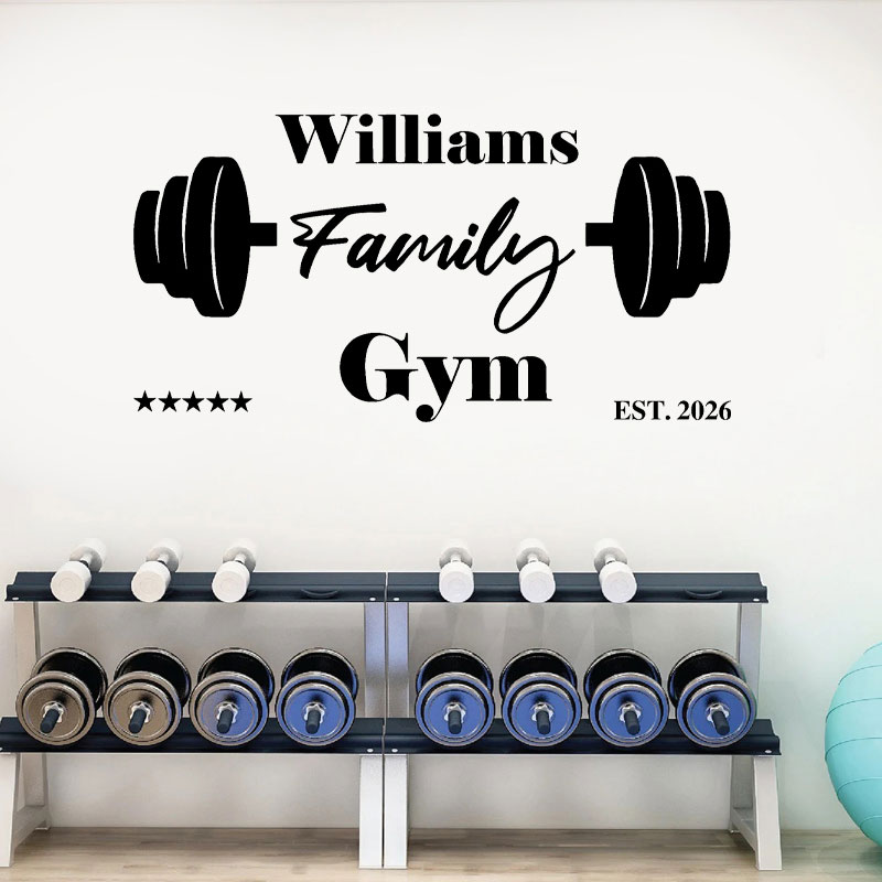 Home Gym Names - Özel Aile Adı Spor Salonu Duvar
