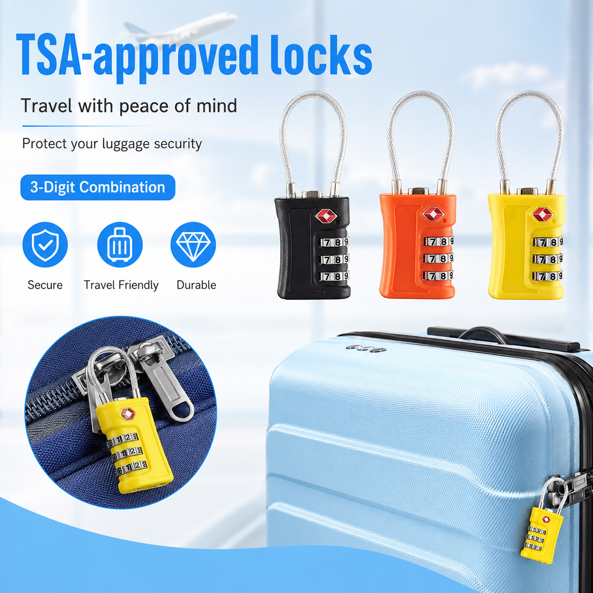 TSA Onaylı Bagaj Kilidi 3 Hane - Home Gym Necessities incelemesi ve fiyatı